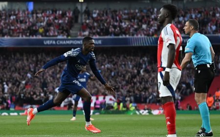 سان جيرمان يطيح بأرسنال في لندن ويقترب من نهائي دوري الأبطال