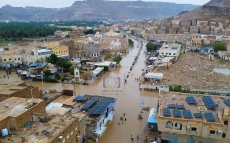 امطار وسيول تلحق أضراراً واسعة وتقطع الطرق بين مديريات #وادي_حضرموت