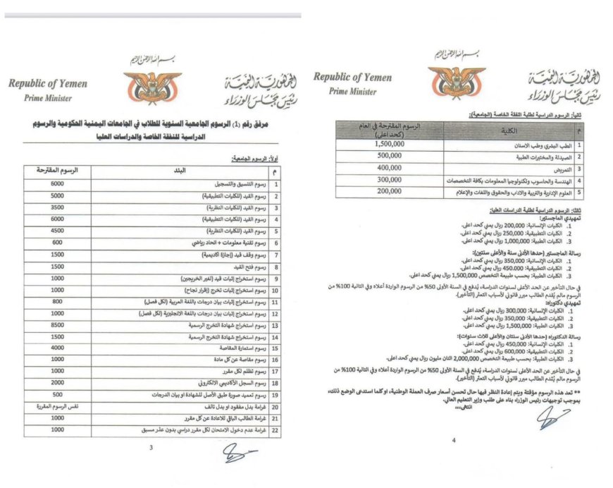 قرار حكومي بتوحيد الرسوم الجامعية في الجامعات الحكومية