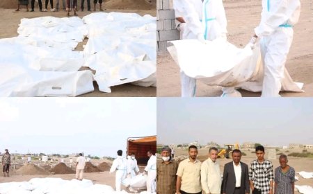 بتكليف من النائب العام: النيابة العامة تباشر عملية دفن الجثث المتراكمة في ثلاجات مستشفيي الجمهورية والصداقة بعدن