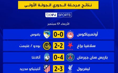 انطلاقة قوية لدوري أبطال أوروبا 2025-2026: باريس سان جيرمان وبايرن ميونخ وإنتر ميلان يفرضون سيطرتهم