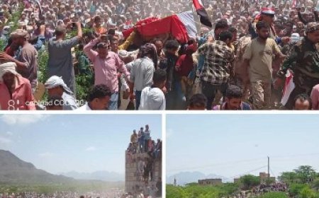 تشييع مهيب للشهيدة افتهان المشهري في تعز وسط مطالبات بالعدالة   