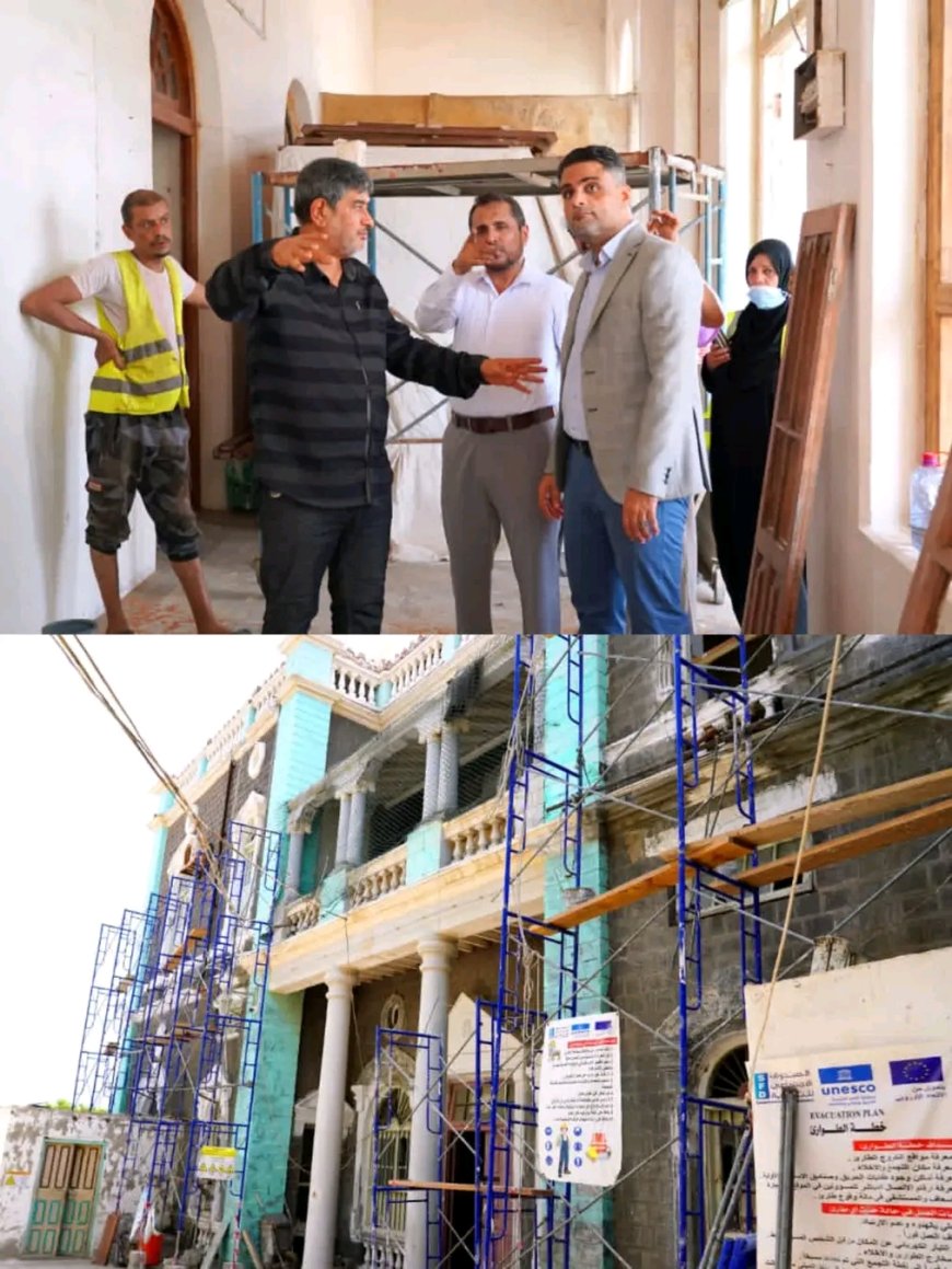 قصر العبدلي ينهض من جديد.. نائب وزير الإعلام والثقافة والسياحة يتفقد أعمال الترميم والتأهيل