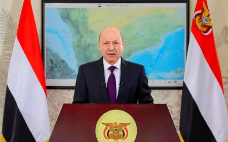 العليمي يُطالب الحوثيين بترك السلاح وقطع الوصاية الإيرانية