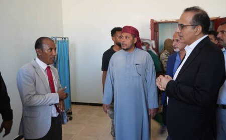 وزير الصحة ومحافظ سقطرى يتفقدان عدداً من المرافق الصحية في مديريتي قلنسية وحديبوه