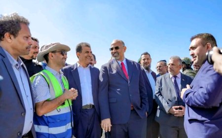 الرئيس الزُبيدي يطّلع على سير العمل في مشروع سد حسان بمحافظة أبين