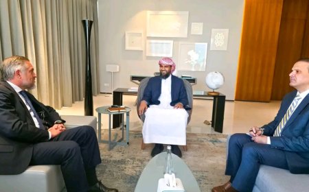 ‏عضو مجلس القيادة الرئاسي عبدالرحمن المحرّمي يلتقي سفير الاتحاد الأوروبي لدى اليمن