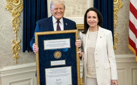 جدل سياسي بعد تسليم ميدالية نوبل للسلام لترامب من زعيمة المعارضة الفنزويلية