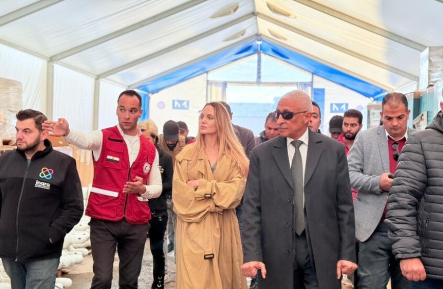 أنجلينا جولي تزور معبر رفح البري في جولة إنسانية وتدعو إلى تسريع دخول المساعدات لغزة