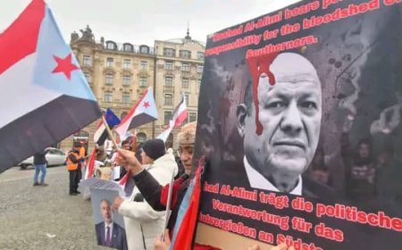 الجالية الجنوبية في ميونيخ تتظاهر ضد العليمي وتؤكد دعمها للمجلس الانتقالي والزبيدي