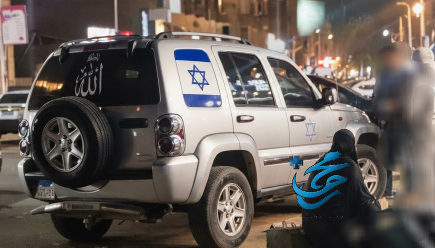 سيارة تحمل علم إسرائيل تدهس المارة في منطقة كرداسة المصرية