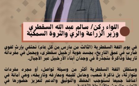 الوزير سالم السقطري.. "اللغة السقطرية: إرث تاريخي وهوية وطنية"